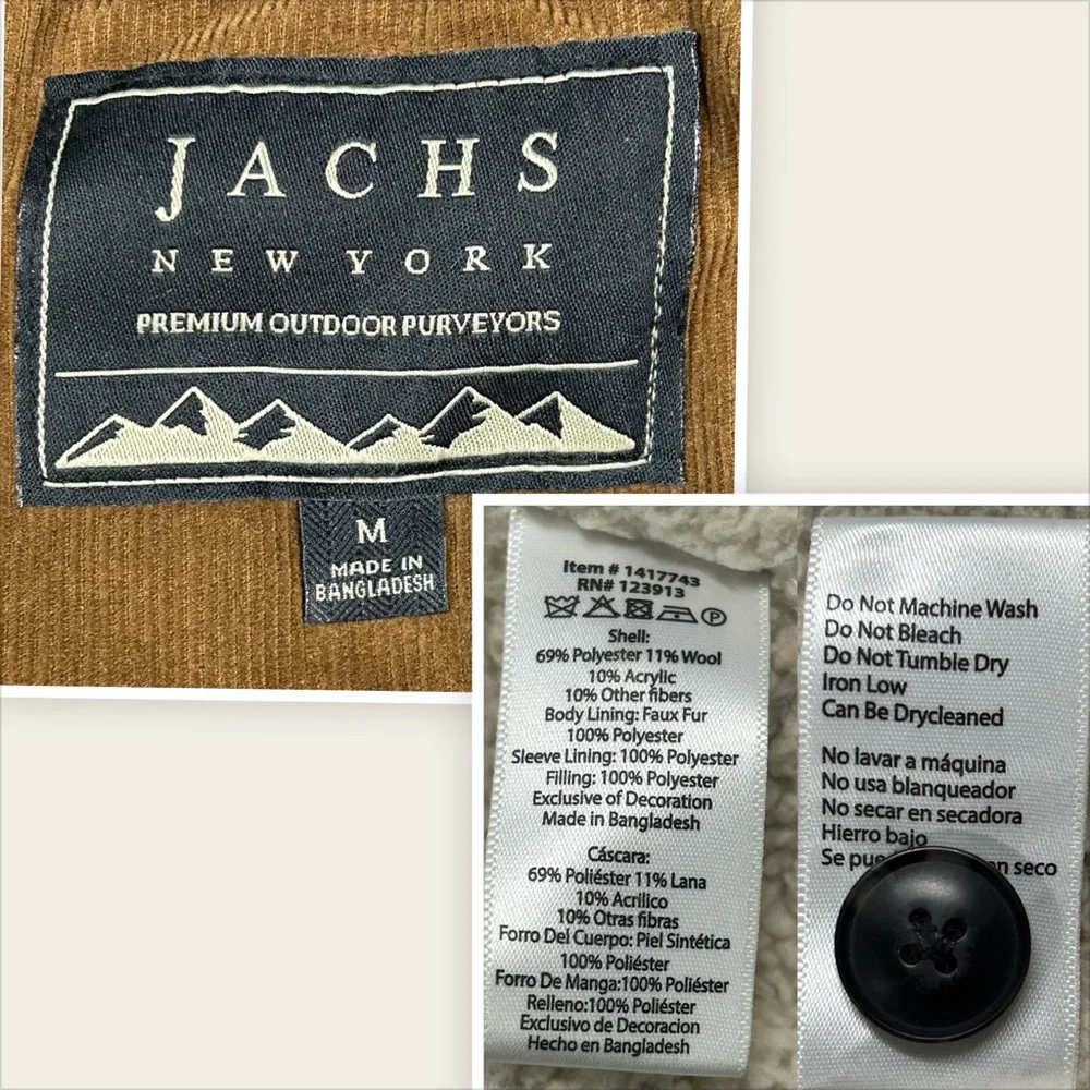 Jachs NY Southwestern Jacket Shacket Mens M Wool‎ Blend Sherpa Aztec Country
